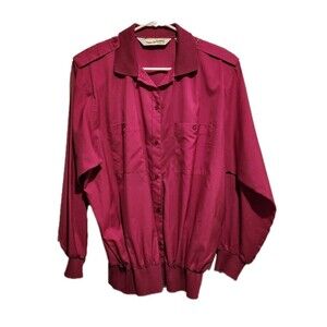 Vintage Diane Von Furstenberg Woman 1980s Blouse Magenta Size 38/18W